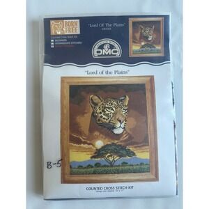 DMC Born Free Lord of the Plains Leopard Cross Stitch Kit K3653US 14x17 Open Box